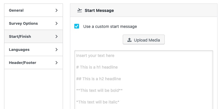 Edit start message