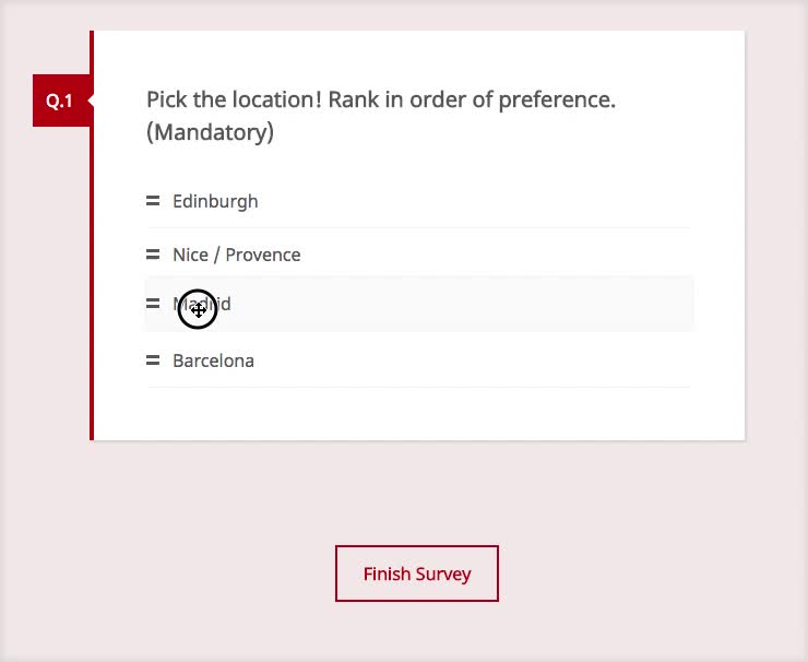 Ranked survey