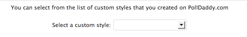 Custom Styles drop down menu