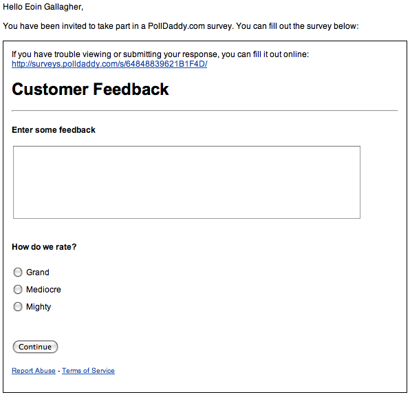 Survey Embed