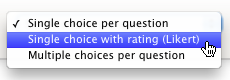 The Likert dropdown menu in Polldaddy